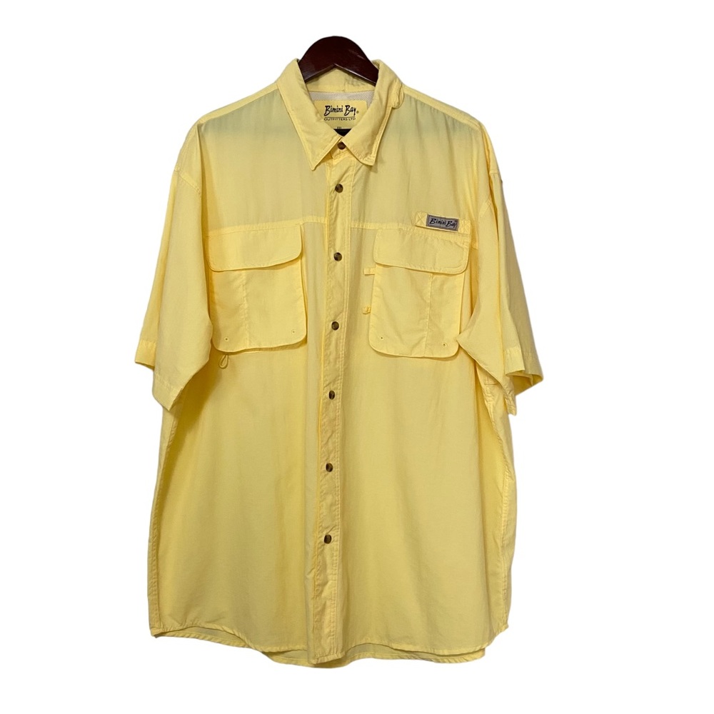 Bimini Bay Outfitters Vented Fishing Short Sleeve Shirt Yellow